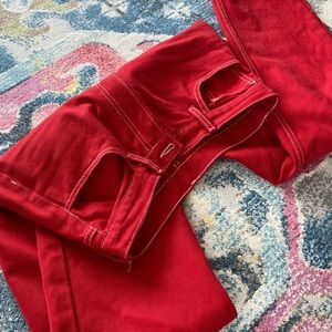 Red High waist jeans